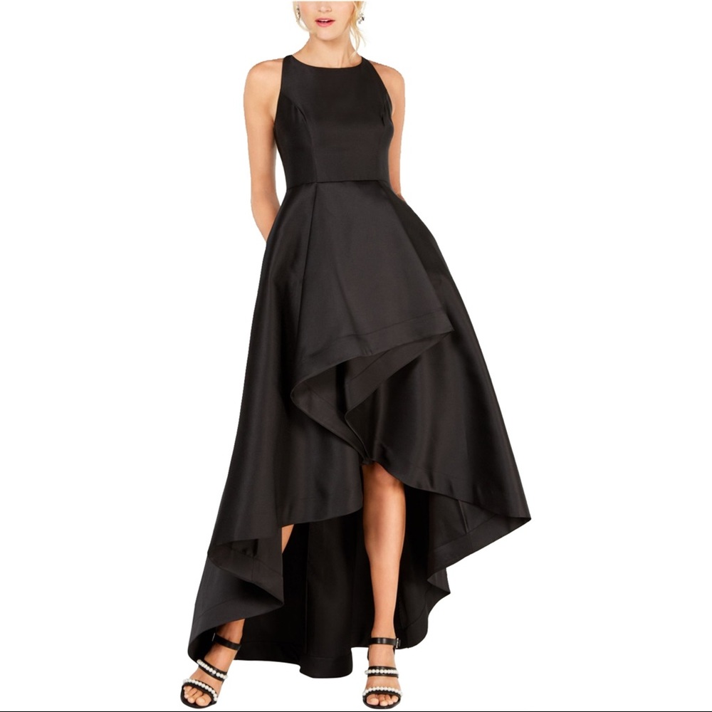 ADRIANNA PAPELL MIKADO HIGH LOW GOWN SZ 4P